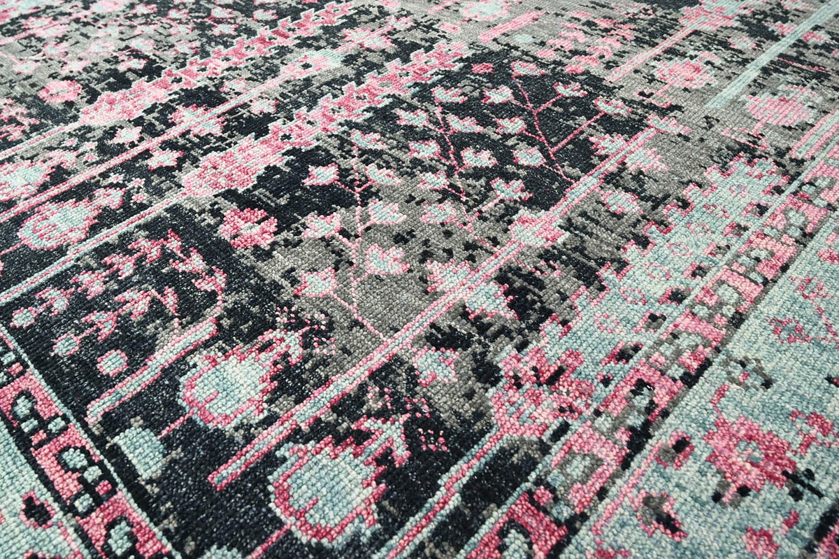 9'4''x12'11'' Hand Knotted Arts & Crafts 100% Wool Indo Oushak Traditional Oriental Area Rug Black,Gray Color