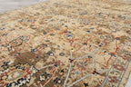 6'x9'3'' Hand Knotted Beige Oushak Arts & Crafts Wool Erased Pattern Oriental Area Rug