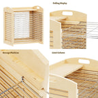 Wooden Art Drying Rack with 15 Adjustable Metal Shelves, Versatile Desktop and Wall-Mount Easel for Efficient Drying, Organizing, and Storing Canvas Artworks and Craft Projects