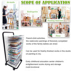 Sturdy Metal Wire Drying Rack with 20/25/30/35 Shelves - Ideal for Artwork Storage & Organization in Classrooms & Art Clubs - Perfect for Efficient Craft Drying Solutions