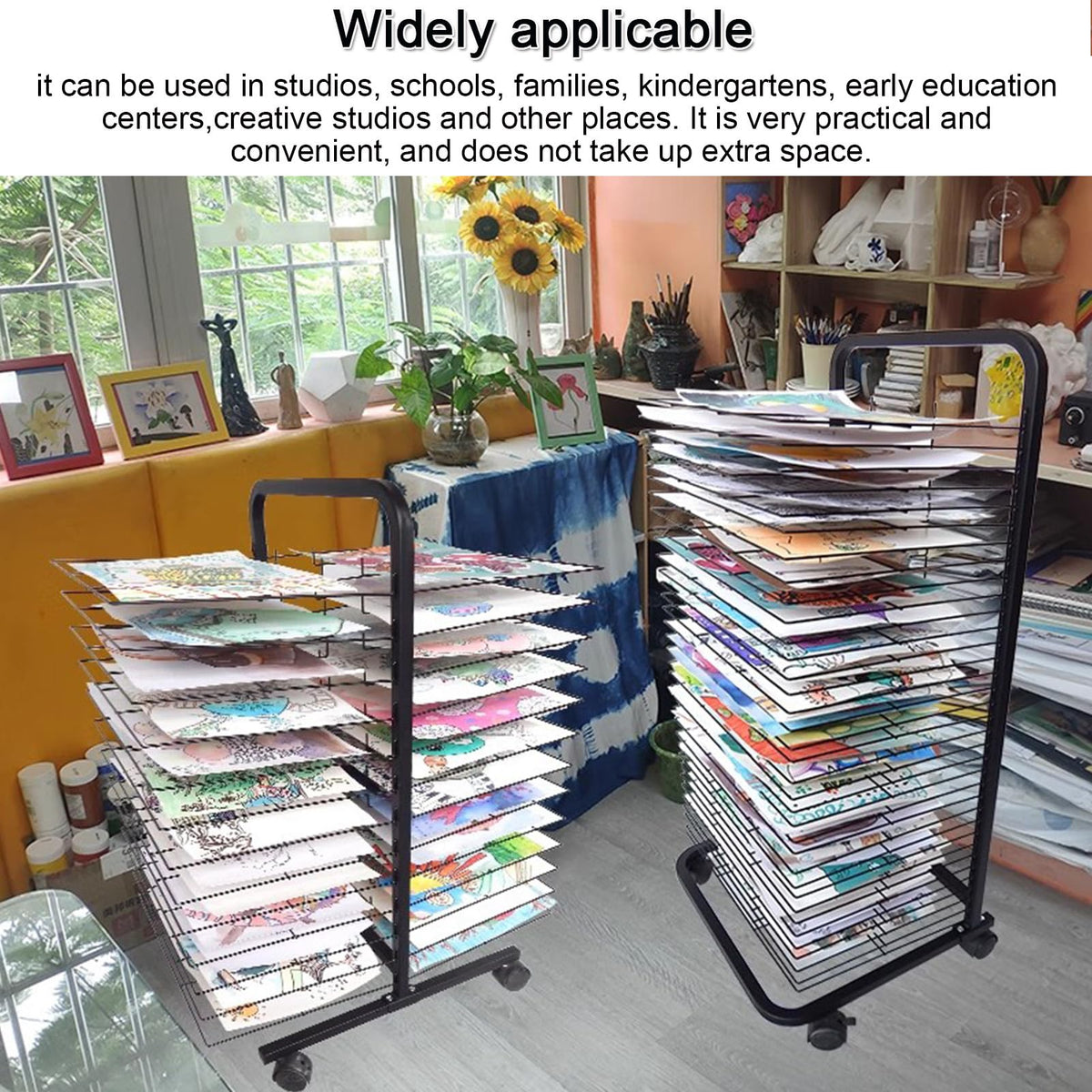 Air-Dry Easel,Desktop Art Drying and Display Rack for Classroom Painting Crafts Storage