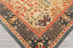 8'9''x11'9'' ft Rectangular Hand Tufted Handmade 100% Wool Arts and Craft Transitional Oriental Beige, Blue Indoor Area Rug for Living Room, Bedroom, Dining Room, Kitchen, Hallway, Home Office