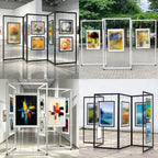 Aluminum Art Display Panels Floor Standing Art Show 64 72 80 88 96 in Tall