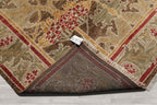 8'x10' Hand Knotted Muted Turkish Oushak William Morris Tulip & Lilly 100% Wool Arts and Craft Traditional Oriental Area Rug Brown, Green Color