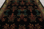 9x12 Black Hand Tufted Wool Oriental Rug Featuring a Traditional Arts & Crafts Pattern