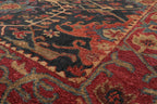8x10 ft Rectangular Hand Tufted Handmade 100% Wool Arts & Crafts Oriental Area Rug Dark Blue,Wine Color Indoor Rug for Living Room, Kitchen, Bedroom, Home Office, Dining Room