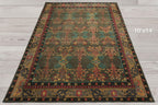 9x13 Hand Tufted Hand Made 100% Wool Donegal Branches Arts & Crafts Oriental Area Rug Gray with Green Undertone,Moss Color