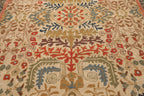8'9''x11'9'' ft Rectangular Hand Tufted Handmade 100% Wool Arts and Craft Transitional Oriental Beige, Blue Indoor Area Rug for Living Room, Bedroom, Dining Room, Kitchen, Hallway, Home Office