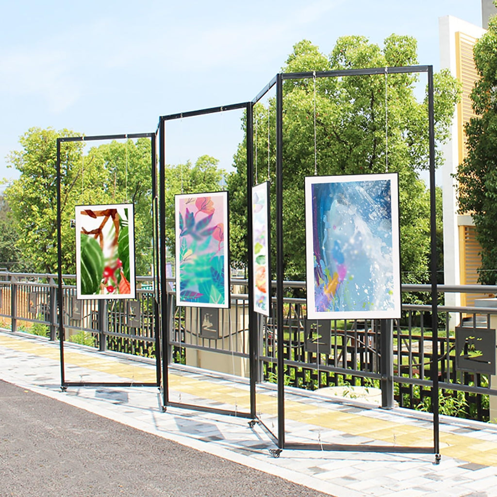 Aluminum Mobile Art Exhibition Stand 100X220Cm Versatile Display Easel for Art Galleries Craft Shows Weddings & Events 1 Piece,3Pcs-100X200Cm/39.4X78.7In