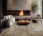 8'x10' Taupe Hand Knotted Arts & Crafts Oushak Wool Oriental Rug