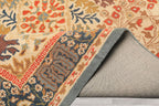 8'9''x11'9'' ft Rectangular Hand Tufted Handmade 100% Wool Arts and Craft Transitional Oriental Beige, Blue Indoor Area Rug for Living Room, Bedroom, Dining Room, Kitchen, Hallway, Home Office
