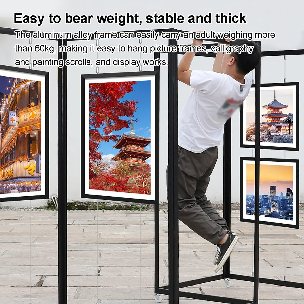 SARKEY Movable Folding Display Rack, Painting Show Stand, Poster Holder, Portable Art Publicity Display Board, Advertising Partition, for Art Gallery, Craft Fair, Booth(5pcs,100x250cm/39.4x98.4in)