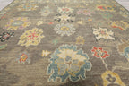 8'x10' Taupe Hand Knotted Arts & Crafts Oushak Wool Oriental Rug