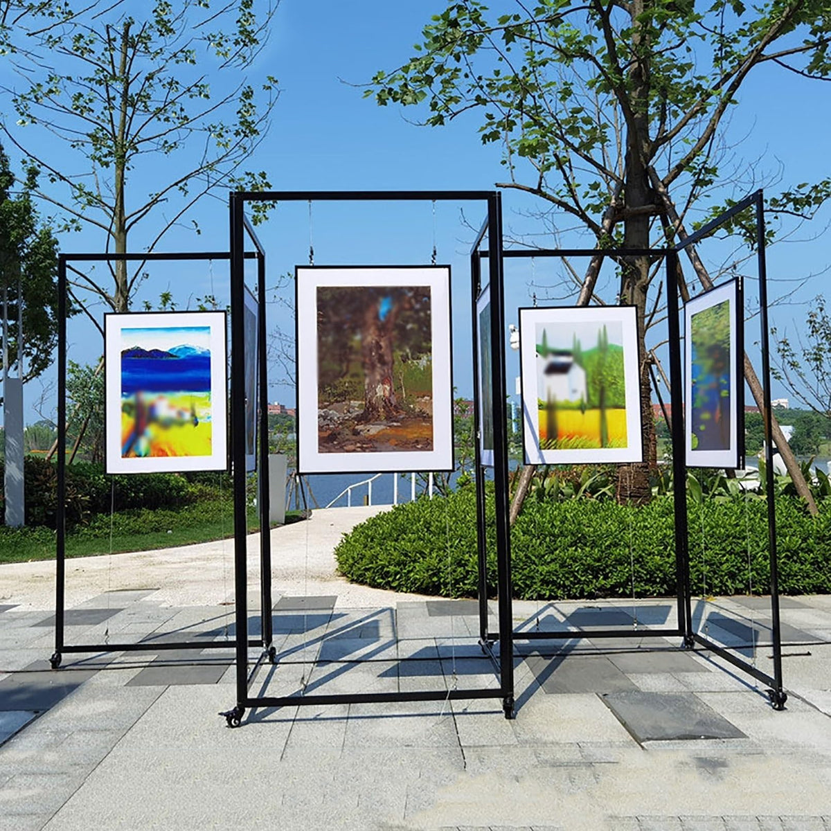 SARKEY Display Rack for Painting Exhibition, Movable Folding Advertising Shelf, Freestanding Gallery Display Board, Painting Show Stand, for Art Gallery, Craft Fair, Booth(5pcs,80x180cm/31.5x70.8in)