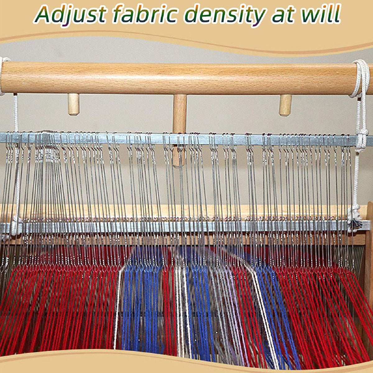 SICWEDIM Weaving Loom Kit - DIY Wooden Hand-Knitting Frame with Mixed Yarns for Beginners and Adults - Foldable Art Craft Kit