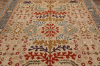 8x10 Hand Tufted Hand Made 100% Wool Arts and Craft Transitional Oriental Area Rug Beige,Blue Color