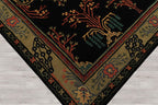 9x12 Black Hand Tufted Wool Oriental Rug Featuring a Traditional Arts & Crafts Pattern