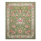 8x10 Hand Hooked Sage Cream Traditional Wool Arts & Crafts Area Rug for Living Room, Kitchen, Bedroom, Home Office, Dining Room