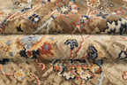 6'x9'3'' Hand Knotted Beige Oushak Arts & Crafts Wool Erased Pattern Oriental Area Rug