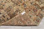 6'x9'3'' Hand Knotted Beige Oushak Arts & Crafts Wool Erased Pattern Oriental Area Rug