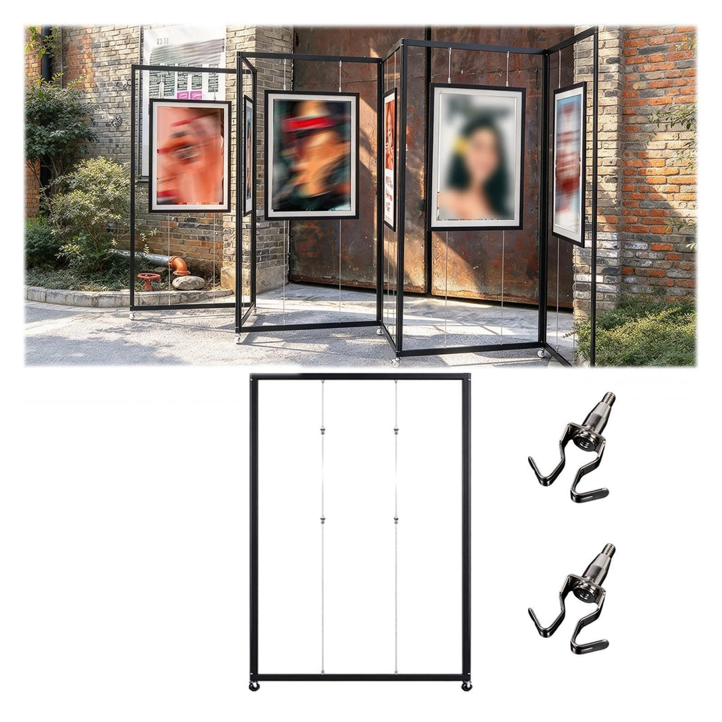 Adjustable Painting Exhibition Panel Art Display Rack with Wheels