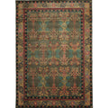 9x12 Hand Tufted Hand Made 100% Wool Donegal Branches Arts & Crafts Oriental Area Rug Gray with Green Undertone,Moss Color