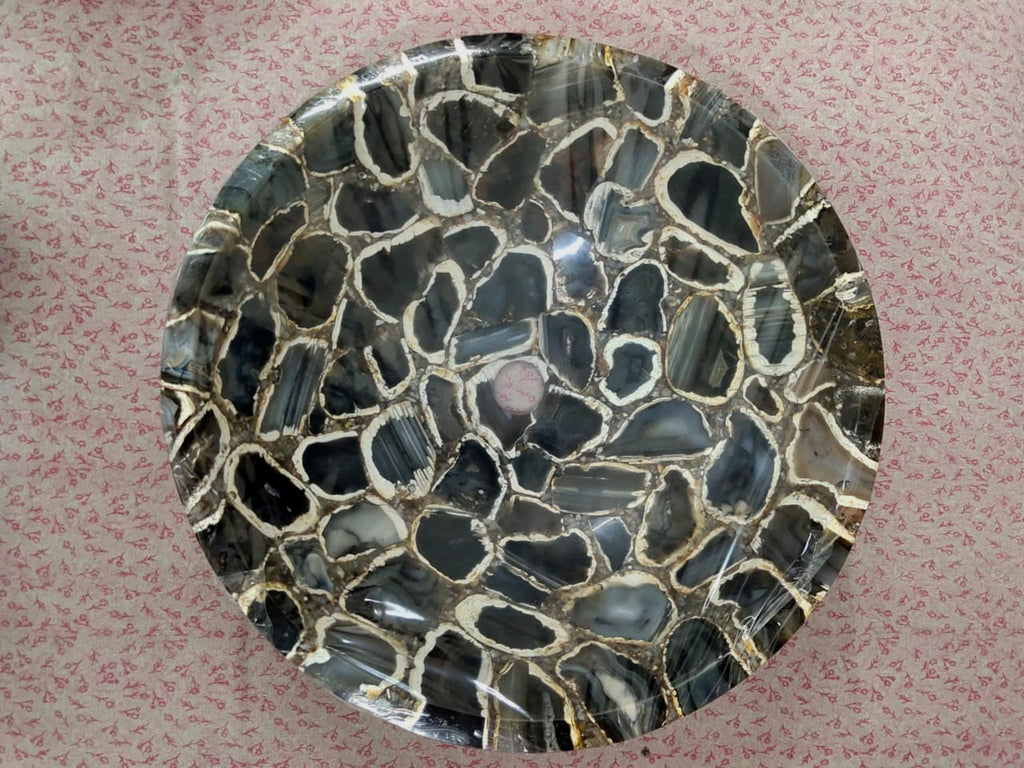 12 x 12 Inches Black Agete Decorative Sink Round Shape Bathroom Accessories from Indian Cottage Art and Crafts