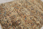 6'x9'3'' Hand Knotted Beige Oushak Arts & Crafts Wool Erased Pattern Oriental Area Rug