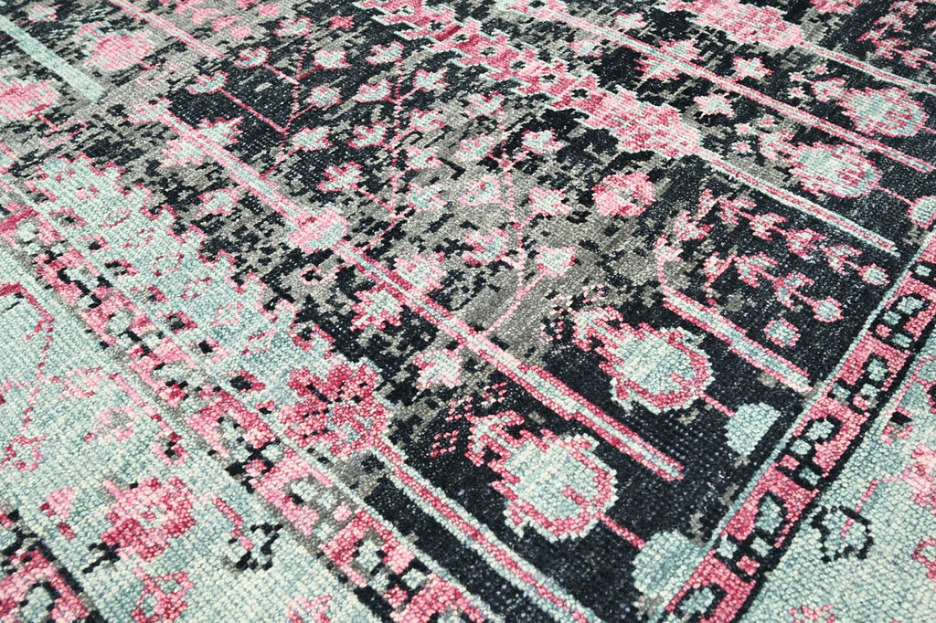 9'4''x12'11'' Hand Knotted Arts & Crafts 100% Wool Indo Oushak Traditional Oriental Area Rug Black,Gray Color