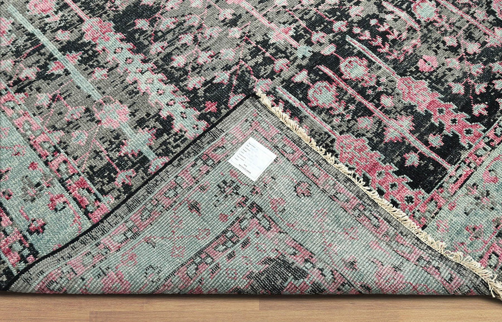 9'4''x12'11'' Hand Knotted Arts & Crafts 100% Wool Indo Oushak Traditional Oriental Area Rug Black,Gray Color