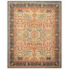 8'9''x11'9'' ft Rectangular Hand Tufted Handmade 100% Wool Arts and Craft Transitional Oriental Beige, Blue Indoor Area Rug for Living Room, Bedroom, Dining Room, Kitchen, Hallway, Home Office