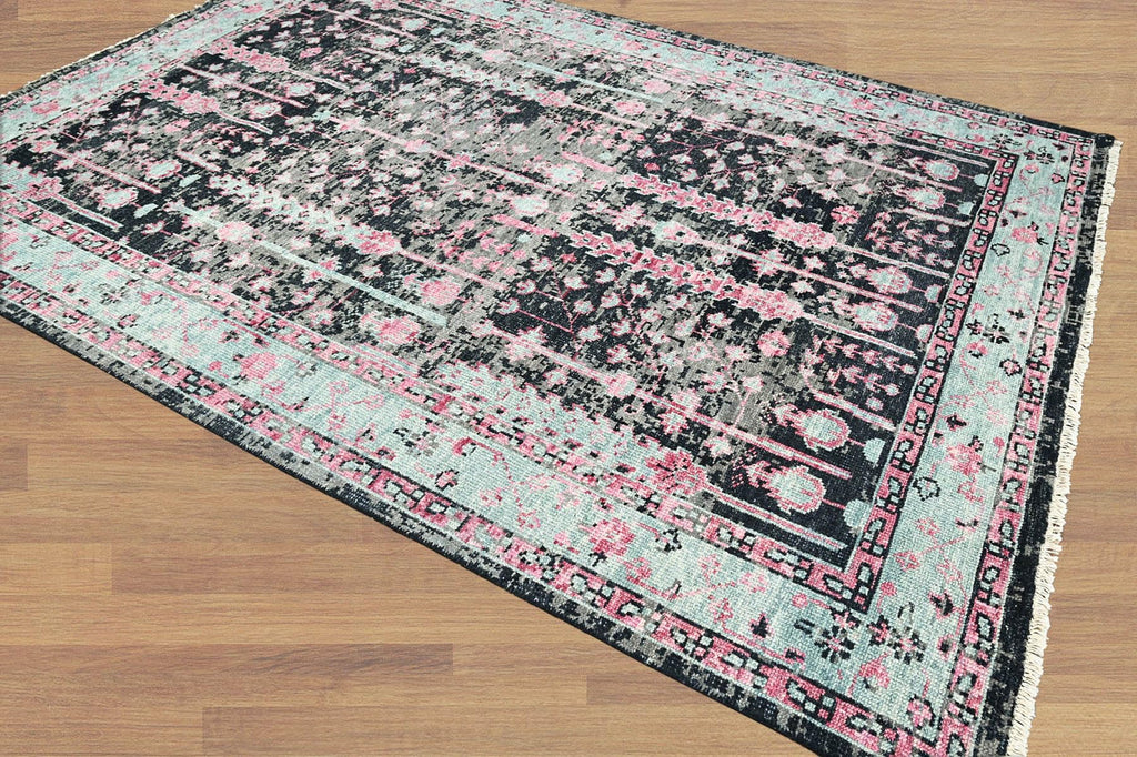 9'4''x12'11'' Hand Knotted Arts & Crafts 100% Wool Indo Oushak Traditional Oriental Area Rug Black,Gray Color