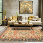 8'9''x11'9'' ft Rectangular Hand Tufted Handmade 100% Wool Arts and Craft Transitional Oriental Beige, Blue Indoor Area Rug for Living Room, Bedroom, Dining Room, Kitchen, Hallway, Home Office